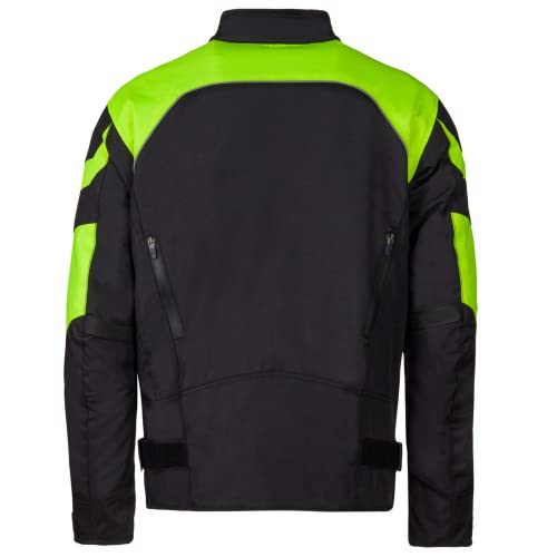 URBAN 5884 Herren Motorradjacke aus Cordura, wasser- und winddicht, Motorradjacke für alle 4 Jahreszeiten mit herausnehmbarem Thermofutter, Schwarz/Gelb, 3XL - 2