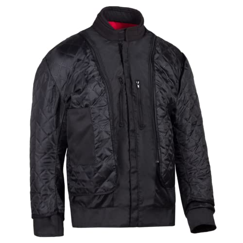 URBAN 5884 Herren Motorradjacke aus Cordura, wasser- und winddicht, Motorradjacke für alle 4 Jahreszeiten mit herausnehmbarem Thermofutter, Schwarz/Gelb, 3XL - 3