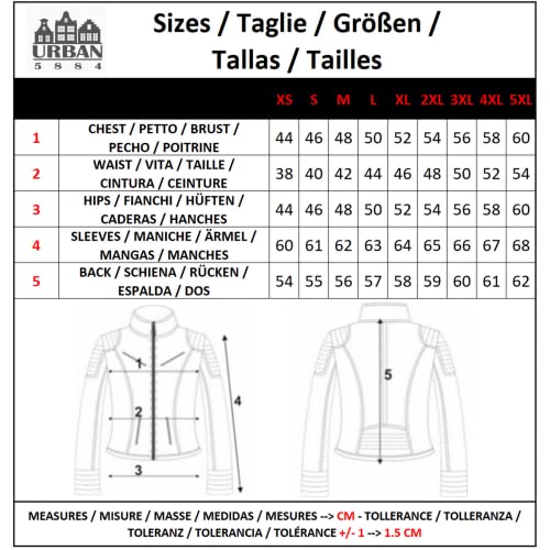 URBAN 5884 Damen Lederjacke, Jacke aus echtem Lammfell, Kurz und Enganliegend, Glattes und Weiches Leder, Blau, XL - 4