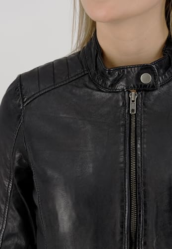 URBAN 5884 Damen Lederjacke, GIGI, Weich und eng Anliegend, Handgearbeitet, Schwarz, 3XL - 3