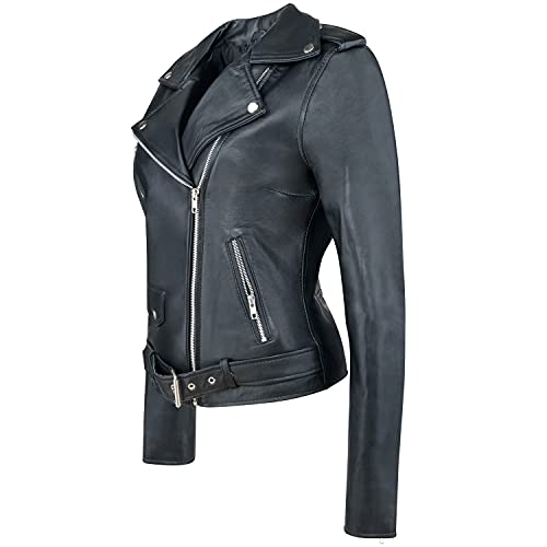 Urban Leather Damen Jacke Biker Perfecto Ladies, Schwarz, Große : M, UR-131 - 2
