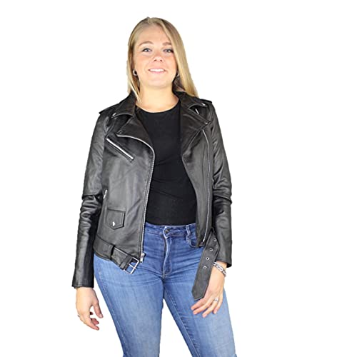 Urban Leather Damen Jacke Biker Perfecto Ladies, Schwarz, Große : M, UR-131 - 5