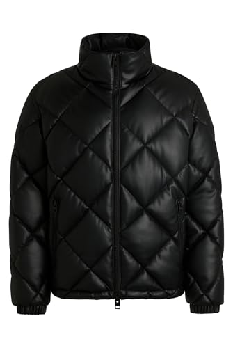 HUGO Herren Borin2441 Steppjacke aus Kunstleder mit Stack-Logo Schwarz001 L - 2