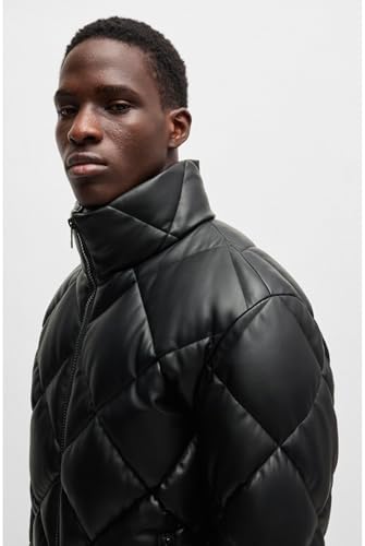 HUGO Herren Borin2441 Steppjacke aus Kunstleder mit Stack-Logo Schwarz001 L - 6