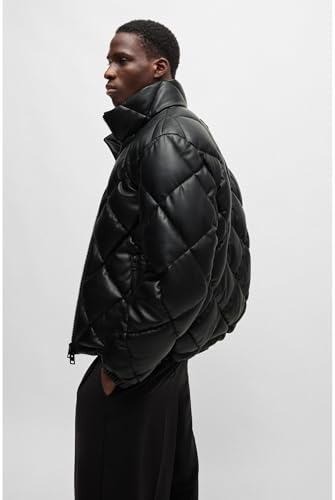 HUGO Herren Borin2441 Steppjacke aus Kunstleder mit Stack-Logo Schwarz001 L - 7