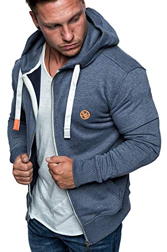 Amaci&Sons Herren Zipper Kapuzenpullover Sweatjacke Pullover Hoodie Sweatshirt 1-04029 Blau XXL - 2