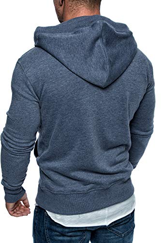 Amaci&Sons Herren Zipper Kapuzenpullover Sweatjacke Pullover Hoodie Sweatshirt 1-04029 Blau XXL - 4