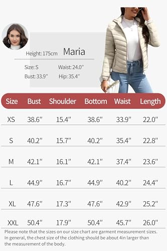 Giolshon Frauen gesteppt leichte Jacke Puffer Mantel Frauen Blase für Herbst und Winter Schwarz XL - 6