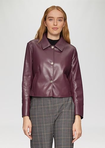 s.Oliver BLACK LABEL Damen 2156096 Jacke Lederimitat, 4907, 40 - 3