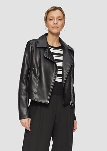 s.Oliver BLACK LABEL Schmal geschnittene Kunstleder-Jacke mit Reverskragen schwarz 36 - 6