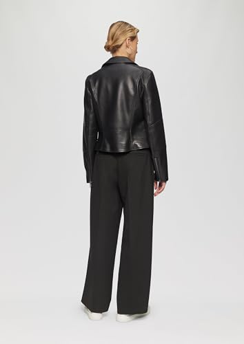 s.Oliver BLACK LABEL Schmal geschnittene Kunstleder-Jacke mit Reverskragen schwarz 36 - 7