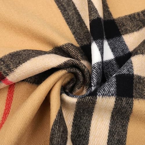 KARMA.DIEM Karierter Schal - Angenehm Weich - Schal kariert für Damen und Herren - Perfekt für Herbst und Winter 35x180cm (beige) - 3