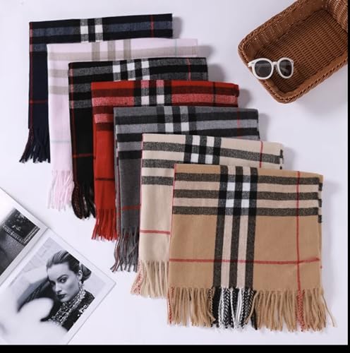 KARMA.DIEM Karierter Schal - Angenehm Weich - Schal kariert für Damen und Herren - Perfekt für Herbst und Winter 35x180cm (Camel) - 5