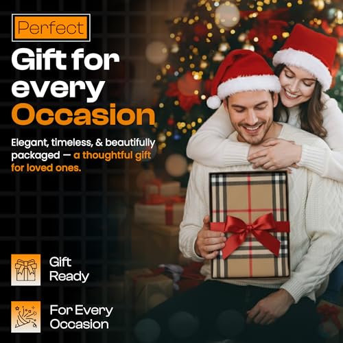 KARMA.DIEM Karierter Schal – Angenehm Weich – Schal kariert für Damen und Herren – Perfekt für Herbst und Winter 35x180cm (Camel) - 7