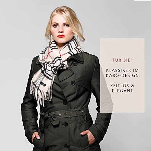 FRAAS Cashmink Schal 35 x 200 cm - Weicher als Kaschmir - Schal kariert für Damen und Herren - Perfekt für Herbst und Winter Beige - 3