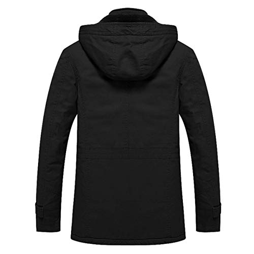 TACVASEN Herren Warme Winterjacke Übergangs- Outdoorjacke Thermo Workout Jacke Armee Mantel (L, Marineblau) - 2