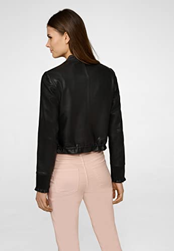Lederjacke Laura - Kurz geschnitten - aus echtem Lamm-Nappa Glattleder (as3, alpha, s, regular, regular, Schwarz) - 2