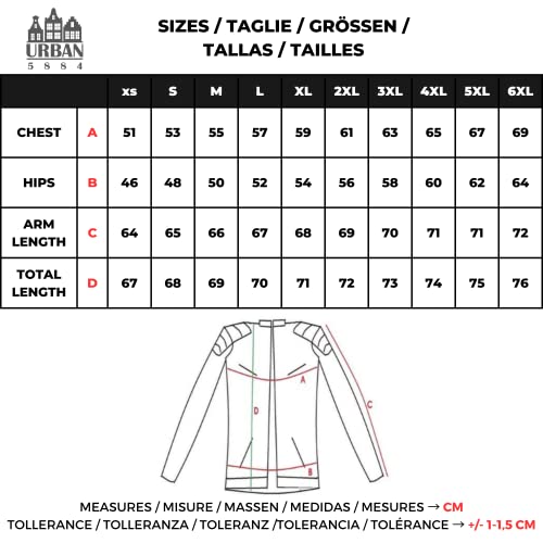 URBAN 5884 Herren Lederjacke RALF, Lederjacke herren echtleder im Bikerstil, Weich und Strapazierfähig, Schwarz, M - 3