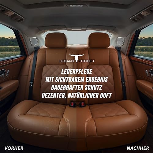 URBAN FOREST Lederpflege mit Bienenwachs & Avocado-Öl 250ml für Auto Sofa Couch Möbel Jacke Motorradbekleidung Handtaschen Ledercouch Schuhe Sattel für Pferde Lederfett – Premium Leder Balsam - 8