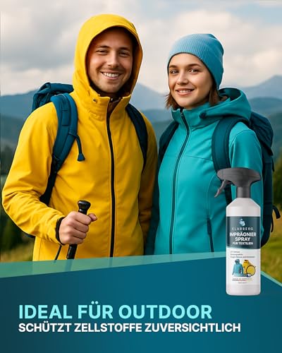 KLARBERG Textil Imprägnierspray Jacke - Atmungsaktive Imprägnierung für Funktionstextilien und synthetische Stoffe - Von Jacken und Polstermöbel bis hin zu Teppich und Outdoor Kleidung (2X 500 ml) - 6