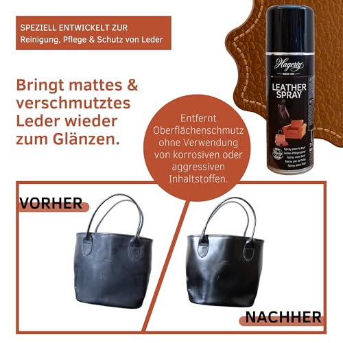 Hagerty Leather Spray 200 ml I Effizientes Leder-Schutz-Spray für die Reinigung und Pflege von Leder I Lederreiniger für Möbel, Taschen, Gürtel, Jacken, Accessoires, Sitze, Motorrad, Kleidung, uvm. - 3