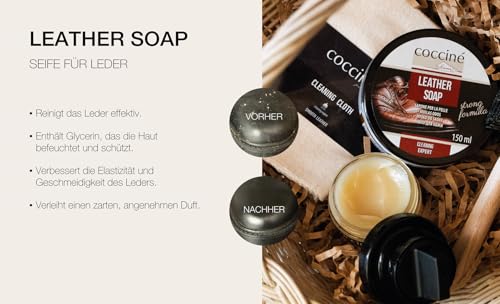Coccine - Lederseife, Leder Seife für Reinigung von Lederschuhen, Spezialseife für Leder Schuhen, Schuh und Lederreinigung, Lederreiniger, Leather Soap für Glattleder, Leder-Reinigungsseife- 150ml - 3