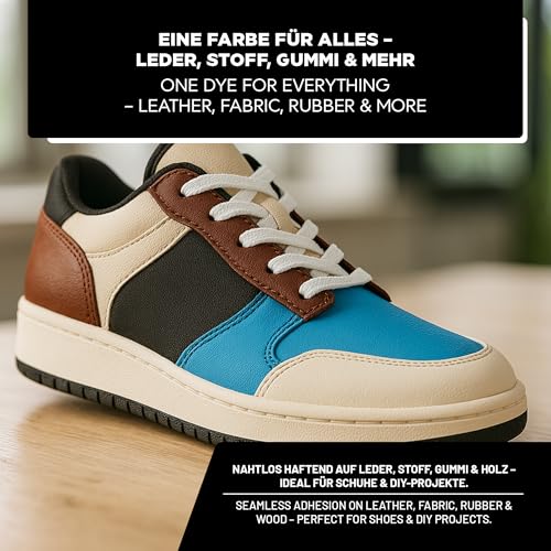 LM-Kreativ Lederfarbe 50ml - Braun - Hochwertige Farbe für Lederpflege und Leder Reparatur – Ideal für Sneaker, Schuhe und Taschen - Geeignet für Glattleder, Kunstleder und Lederoberflächen - 6