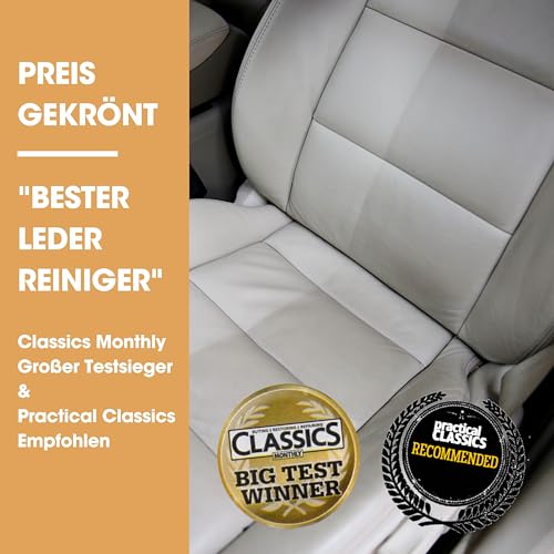Furniture Clinic - Komplettes Lederpflege-Set | Lederreiniger & Schutzcreme für Sofas, Autos, Möbel | Das Premium Set ist mit einem Lederduft angereichert und enthält je 250ml Reiniger & Conditioner - 6