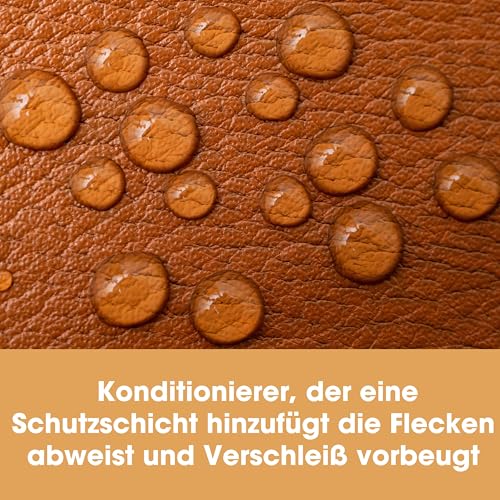 Furniture Clinic - Komplettes Lederpflege-Set | Lederreiniger & Schutzcreme für Sofas, Autos, Möbel | Das Premium Set ist mit einem Lederduft angereichert und enthält je 250ml Reiniger & Conditioner - 10