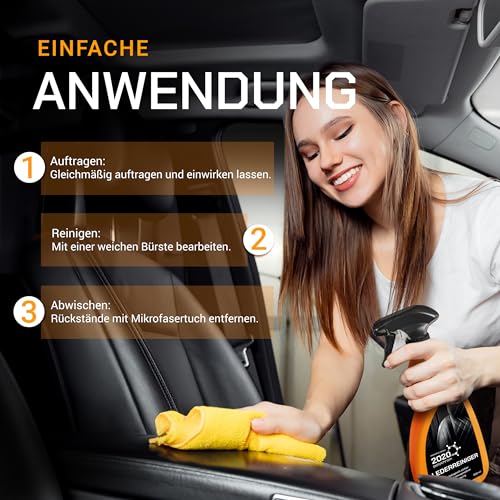 2020 Polychrom Lederreiniger 500ml - Effektive und Materialschonende Reinigung für Autositze, Motorradsitze, Pferde-Sattel, Booten & Flugzeugen Leder - 3