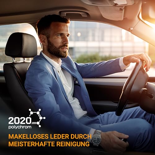 2020 Polychrom Lederreiniger 500ml - Effektive und Materialschonende Reinigung für Autositze, Motorradsitze, Pferde-Sattel, Booten & Flugzeugen Leder - 7
