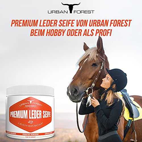 Lederseife 500ml Sattelseife Lederpflege für Profis | Intensiv Lederwaschmittel zur Lederreinigung | Auto Leder- & Polster-Reiniger | Waschkonzentrat mit biologischen Inhaltsstoffen | URBAN Forest® - 3