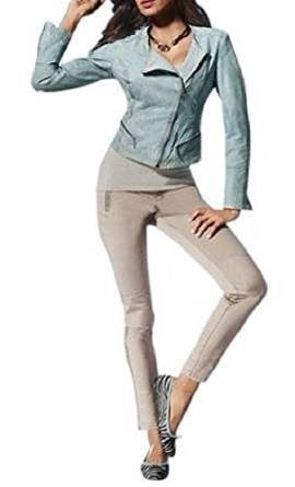 RICK CARDONA Lederjacke aus Ziegennappaleder Farbe Aqua Gr. 46 - 2