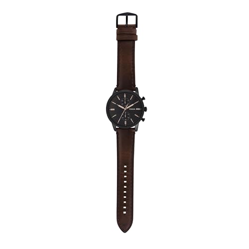 Fossil Townsman uhr für Herren, Chronographenwerk mit Edelstahl- oder Lederarmband, Hellbraun, 44MM - 3