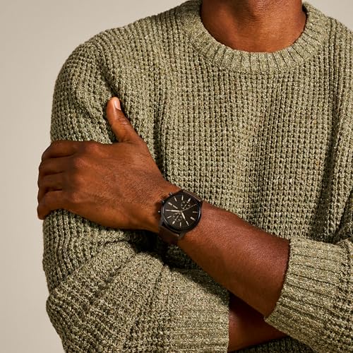 Fossil Townsman uhr für Herren, Chronographenwerk mit Edelstahl- oder Lederarmband, Hellbraun, 44MM - 5