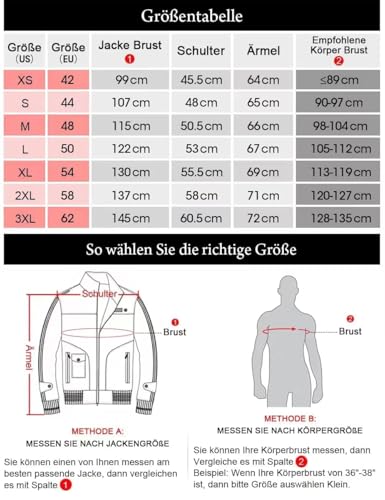 FLAVOR Echtes Lederjacke Herren Abnehmbarer Hoodie (L, Schwarz) - 6
