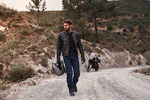 SHIMA WINCHESTER 2.0 Motorrad Jacke Herren Leder AIRFORCE Rückenprotektor Motorrad Lederjacke Herren mit Protektoren Vintage Retro (Schwarz, L) - 9