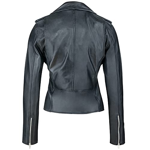 Urban Leather Damen Jacke Biker Perfecto Ladies, Schwarz, Große : L, UR-132 - 3