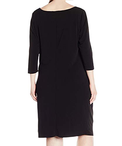 Junarose Damen JRSANJA 3/4 Shaped Above Knee Dress-S Kleid, Schwarz (Black Black), 42 (Herstellergröße: Oversize S) - 2