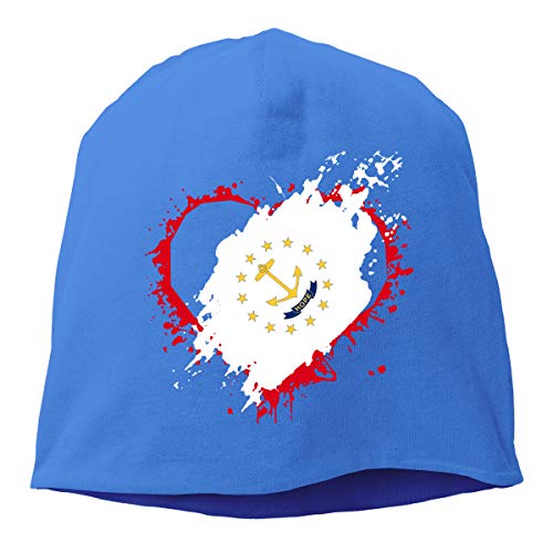 Rhode Island Flags Heart Winter Knitted Beanie Mützen für Herren Cuffed Skull Cap Beanies Watch Hat für Damen - 2