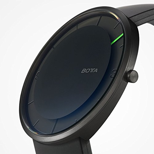 botta Einzeigeruhr Herren Schweizer Quarzwerk mit Lederarmband NOVA (40 mm, Black Edition) - 2