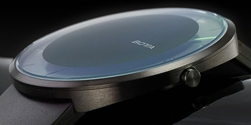 botta Einzeigeruhr Herren Schweizer Quarzwerk mit Lederarmband NOVA (40 mm, Black Edition) - 5