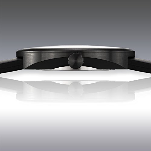 botta Einzeigeruhr Herren Schweizer Automatikwerk mit Lederarmband NOVA (44 mm, Black Edition) - 3