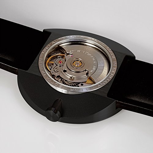 botta Einzeigeruhr Herren Schweizer Automatikwerk mit Lederarmband NOVA (44 mm, Black Edition) - 4