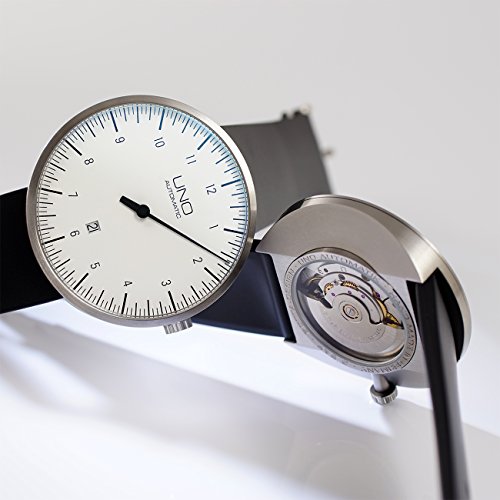 botta Einzeigeruhr Herren Schweizer Automatikwerk mit Lederarmband UNO (44 mm, Weiß) - 2