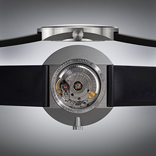 botta Einzeigeruhr Herren Schweizer Automatikwerk mit Lederarmband UNO (44 mm, Weiß) - 4