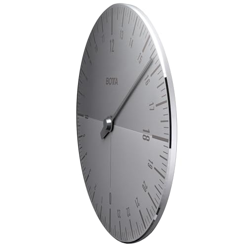 botta UNO 24 Einzeiger 24-Stunden Wanduhr aus Aluminium (38 cm) Made in Germany - 2