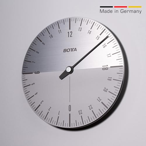botta UNO 24 Einzeiger 24-Stunden Wanduhr aus Aluminium (38 cm) Made in Germany - 3