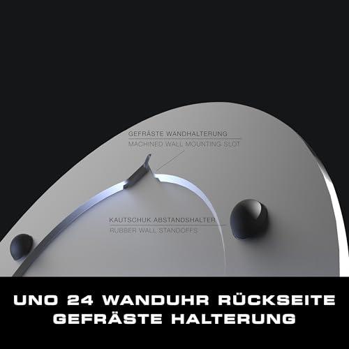botta UNO 24 Einzeiger 24-Stunden Wanduhr aus Aluminium (38 cm) Made in Germany - 6