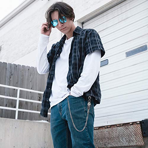 ZOYLINK Jeans kette Hosenketten Gürtel Geldbeutel Kette Taschenkette Hip Hop Punk Jeanskette Schlüsselkette Skelettkopf Deko-Kette Gothic Accessoires für Eboy Egirl Frauen Männer - 5